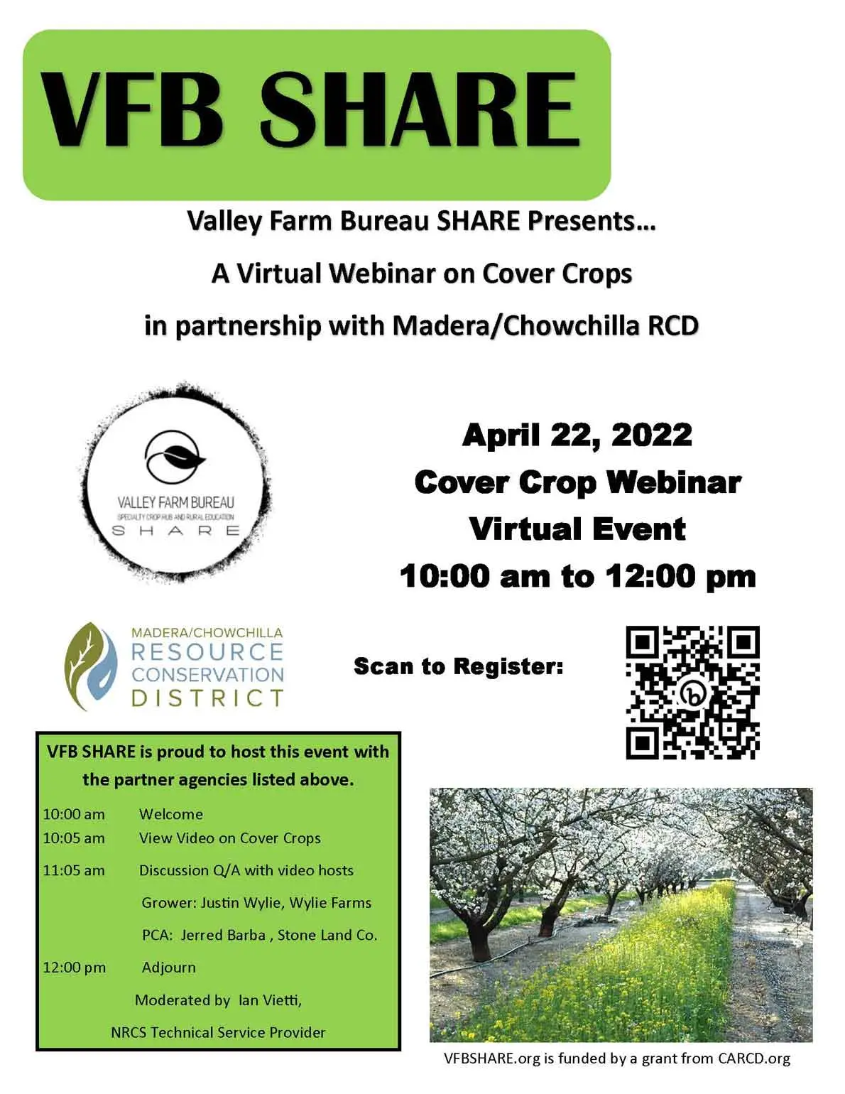 Virtual Webinar on Cover Crops flyer