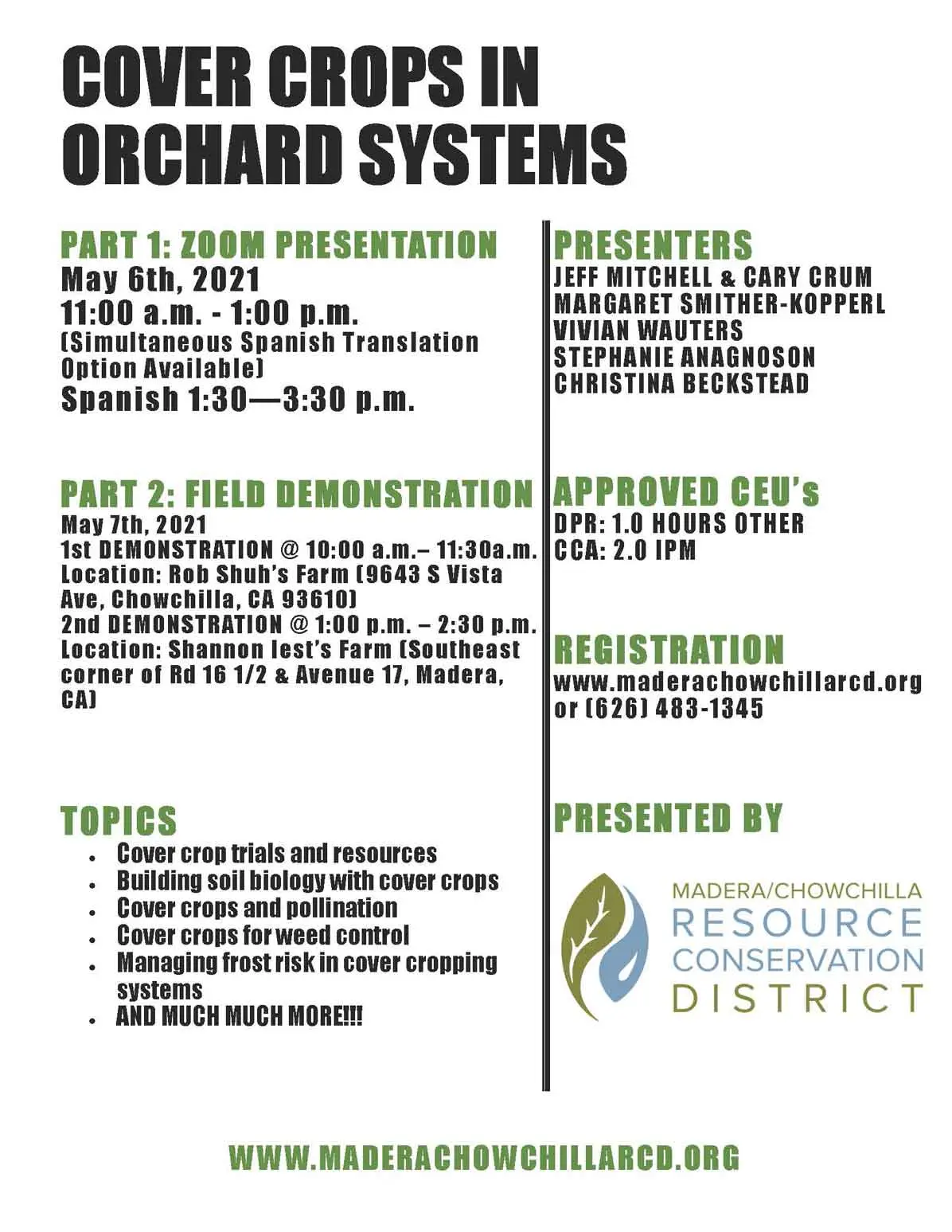 Cover Crops in Orchard Systems flyer
