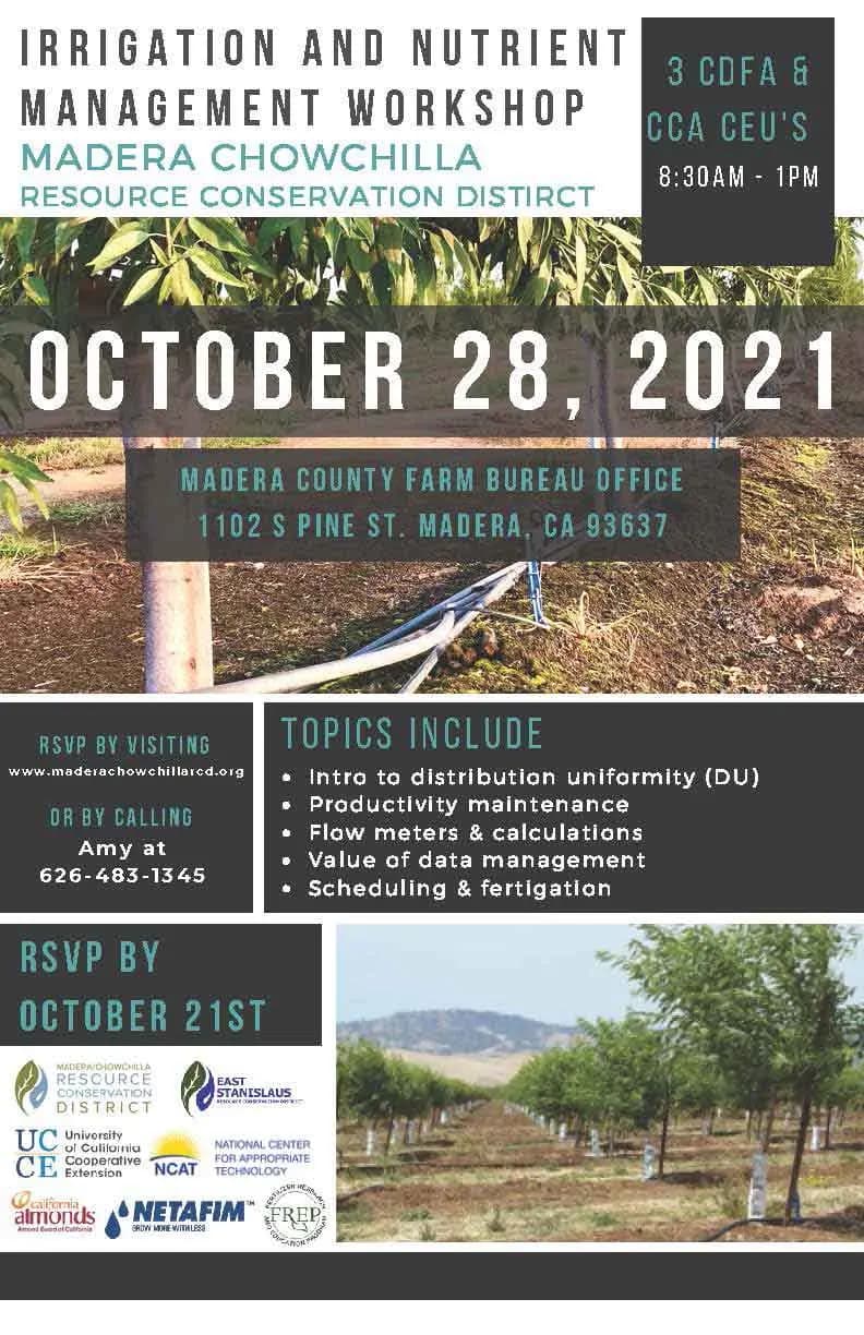 Irrigation and Nutrient Management Workshop flyer