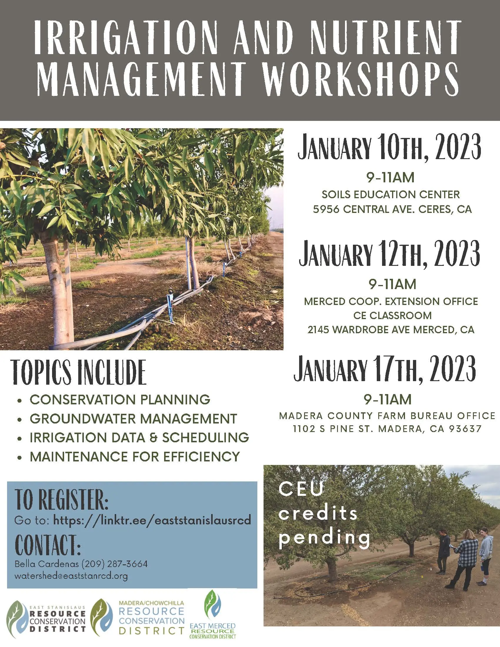 Irrigation and Nutrient Management Workshop flyer