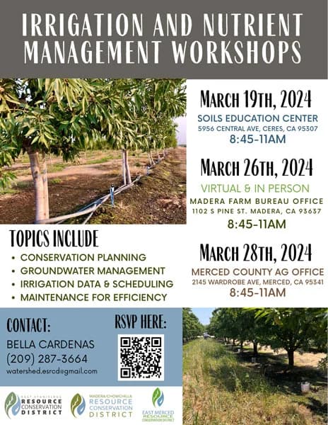Irrigation and Nutrient Management Workshop flyer