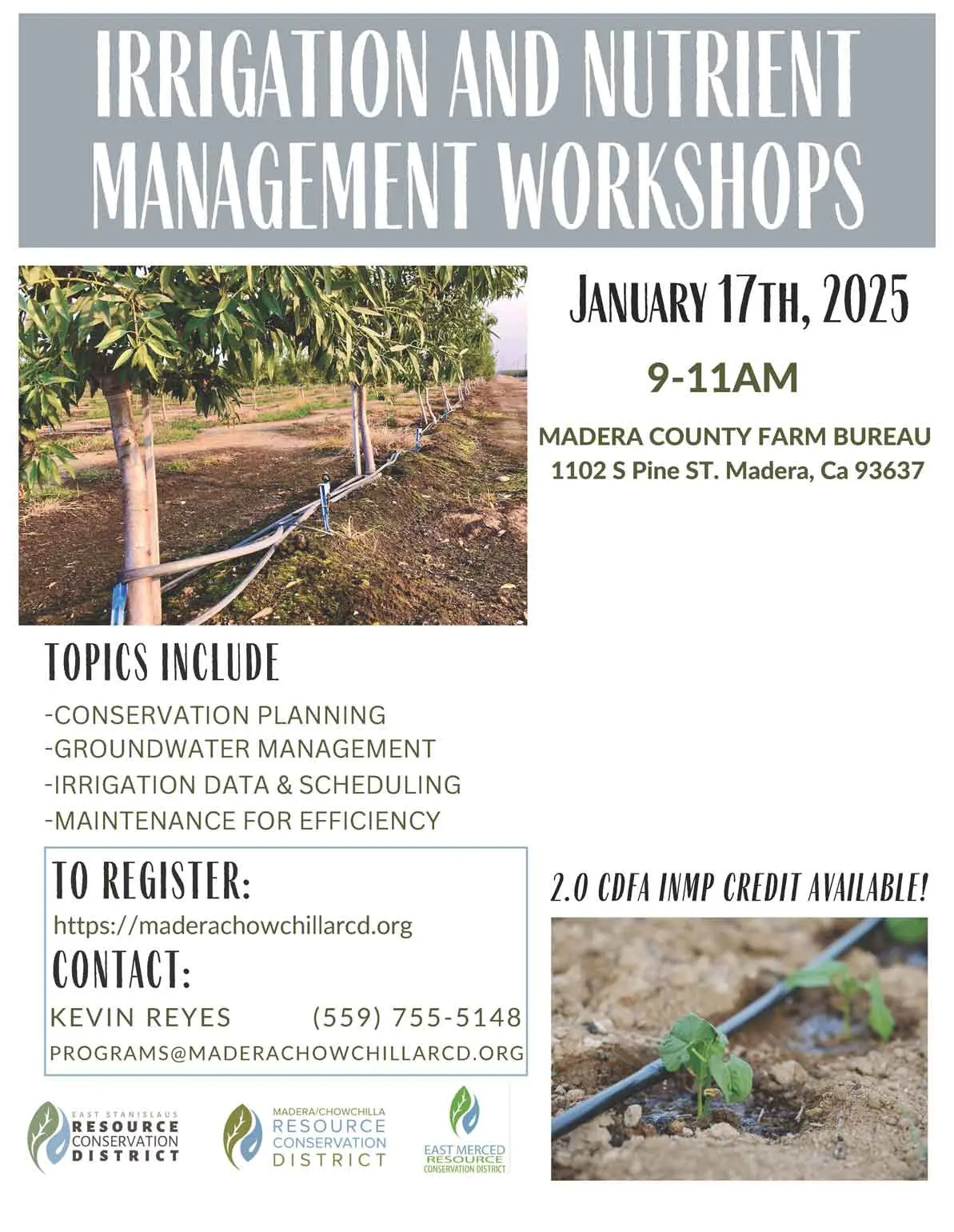 Irrigation and Nutrient Management Workshop flyer