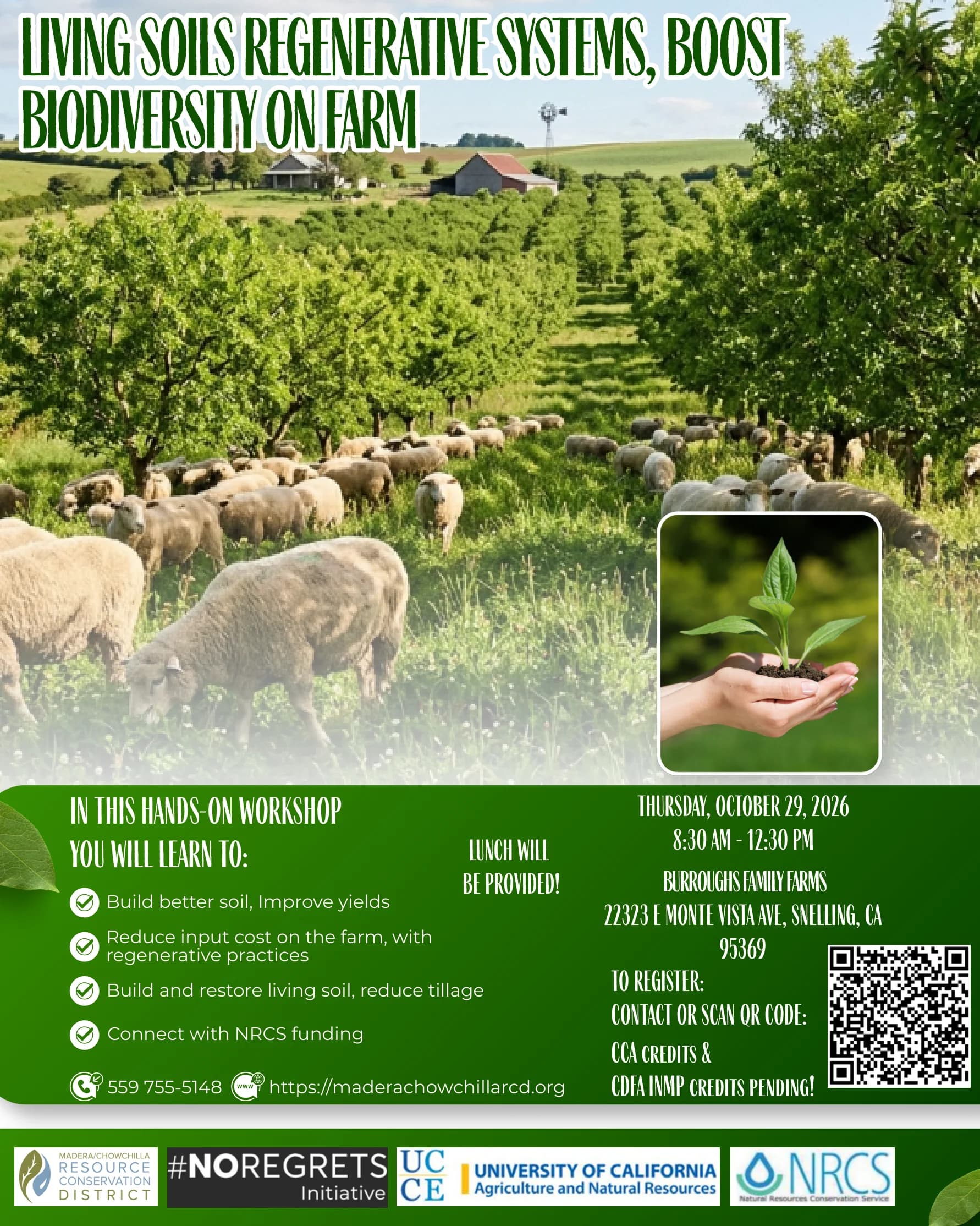 Living Soils: Regenerative Systems, Boost Biodiversity on Farm flyer