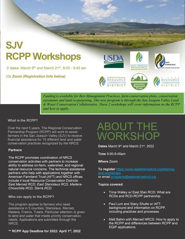 SJV RCPP Workshops flyer
