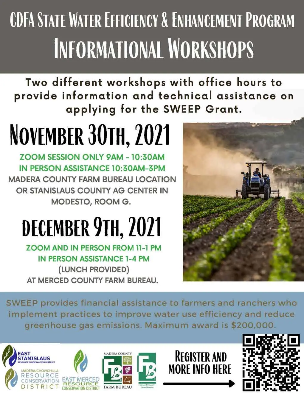 SWEEP Grant Funding for Producers flyer