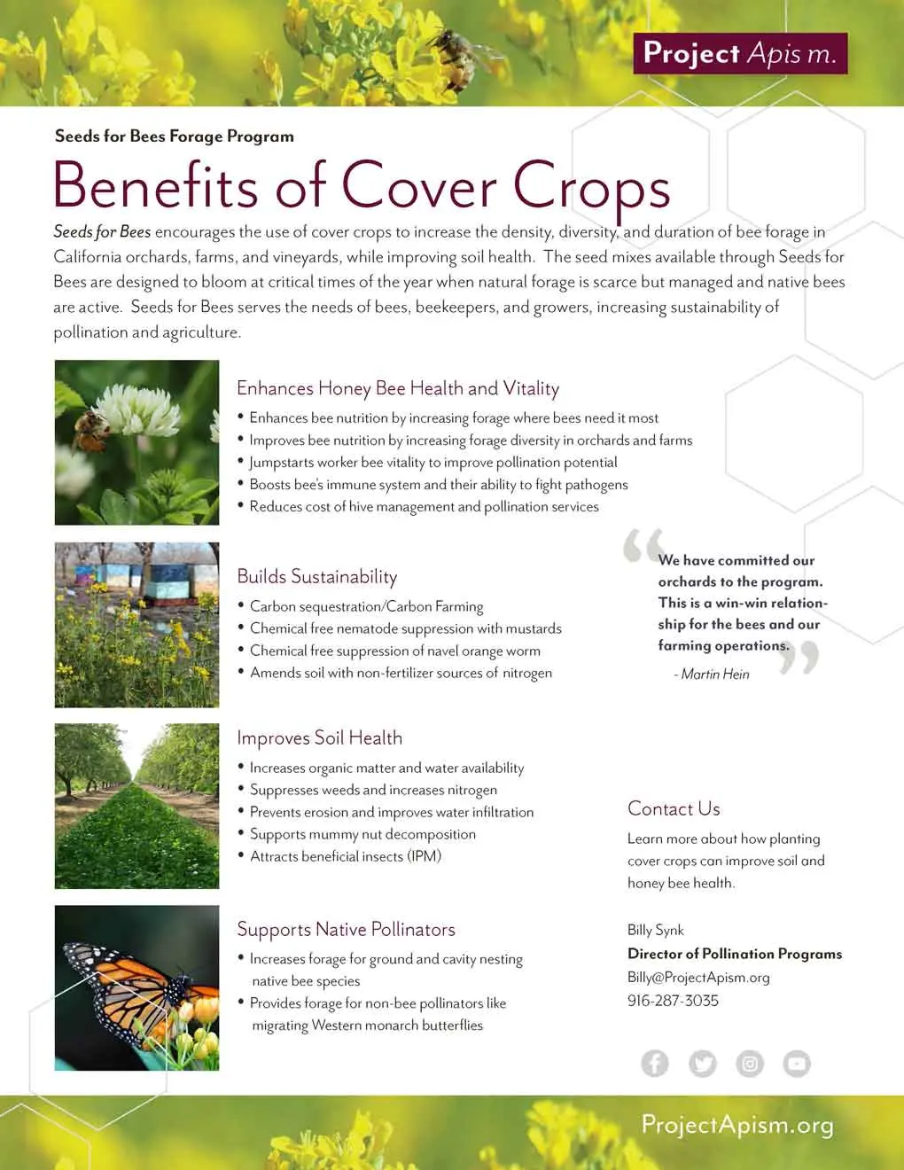 Seeds for Bees program benefits - pollinator habitat in Madera County